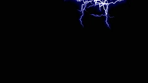Beautiful lightning strikes isolated on black background. Electrical Storm Stock Footage 112724072