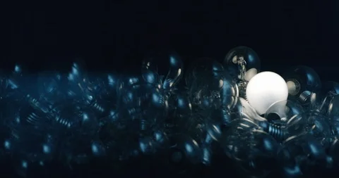 Beautiful lights bulbs heaps front Video stock 87561775