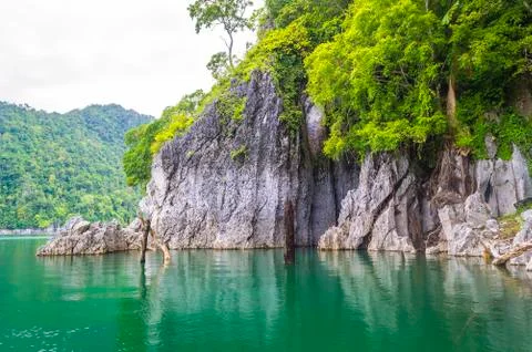 Beautiful limestone mountain with reflection Foto stock