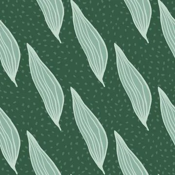 Beautiful line leaves pattern. Abstract botanical backdrop. Stock Illustration
