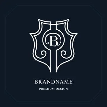 Beautiful line monogram. Elegant emblem. Art logo design. Letter B. Graceful  Stock-Illustration