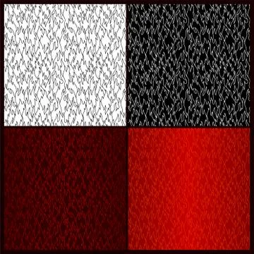 Beautiful linear seamless pattern with fire flames Stock Illustration