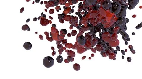 Beautiful liquid drops isolated on white close up view Stock Illustration
