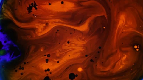 Beautiful liquid dye pattern mayde of water and oil Stock Footage 127714473