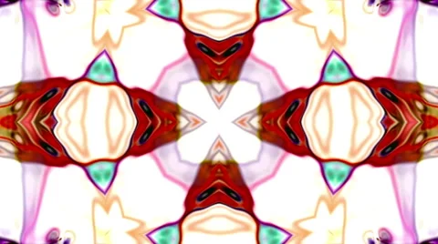 Beautiful Liquid Flower Kaleidoscope Loop Background Stock Footage 63683093