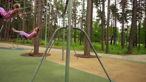 Beautiful little girl in park Jurmala, Latvia Stock Footage