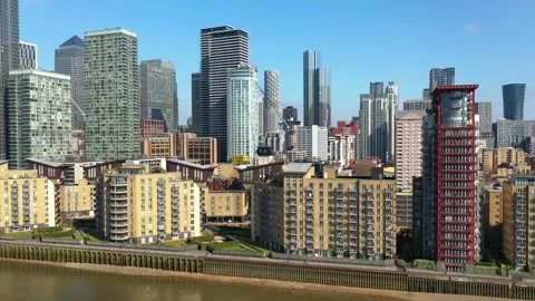BEAUTIFUL LONDON CITY STRUCTURES WITH COMPLEX DESIGNS CINEMATIC DRONE VIEW Video stock 151081807