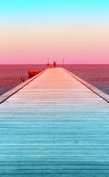Beautiful long bridge Stock Photos