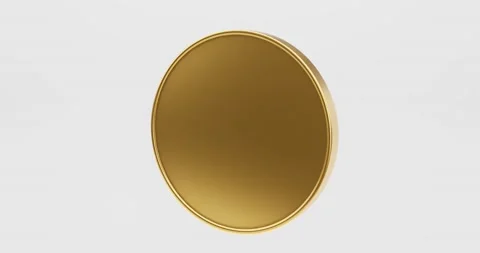 Beautiful loop rotating golden coin, spinning graphic animation on black Stock Footage 146106570