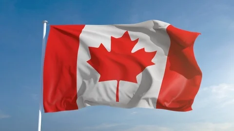 Beautiful looping Canada flag animation. Alpha, 50fps, Seamless Vidéo 85823028