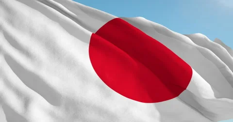 Beautiful looping flag blowing in wind: Japan 動画素材 62063274