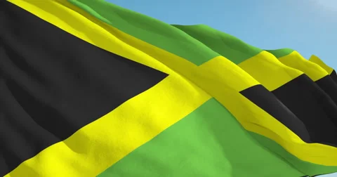 Beautiful looping flag blowing in wind: Jamaica Vídeos de archivo 62064382