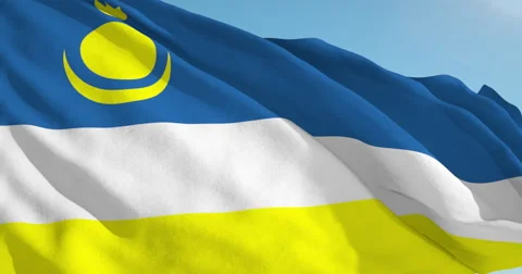 Beautiful looping flag blowing in wind: Buryatiya Vídeo Stock 62065423