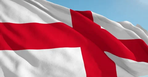 Beautiful looping flag blowing in wind: England Stock Footage 62066056