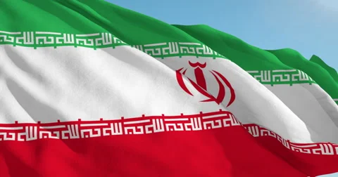 Beautiful looping flag blowing in wind: Iran Vídeos de archivo 62067284