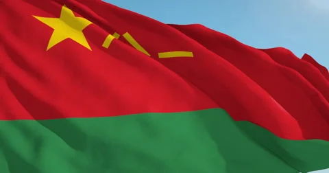 Beautiful looping flag blowing in wind: Hong Kong Sar Garrison Stock Footage 62068169