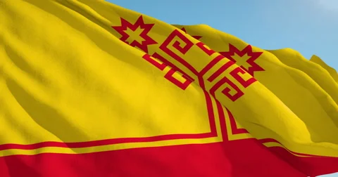 Beautiful looping flag blowing in wind: Chuvashia Stock Footage 62068811