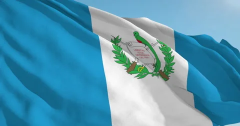 Beautiful looping flag blowing in wind: Guatemala 스톡 동영상 62069295