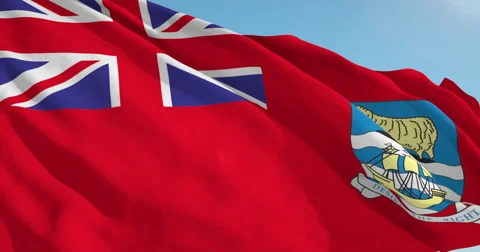 Beautiful looping flag blowing in wind: Falkland Islands Civil Vídeos de archivo 62070452