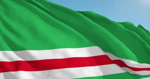 Beautiful looping flag blowing in wind: Ichkeria Video stock 62070677