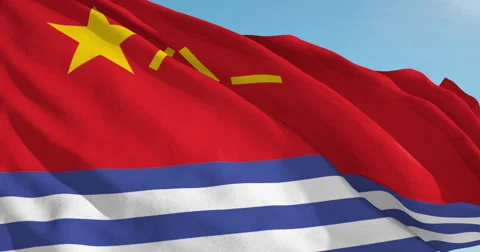 Beautiful looping flag blowing in wind: Hong Kong Sar Naval Patrol Stock Footage 62071177