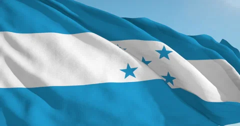 Beautiful looping flag blowing in wind: Honduras Stock Footage 62071862