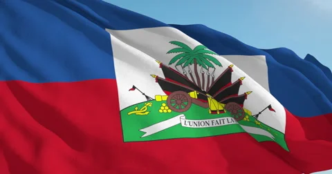 Beautiful looping flag blowing in wind: Haiti Video stock 62072512