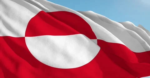 Beautiful looping flag blowing in wind: Greenland Video stock 62074329