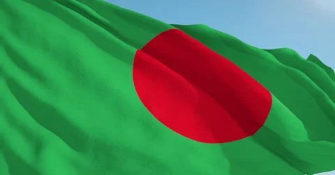 Beautiful looping flag blowing in wind: Bangladesh Video stock 62138905