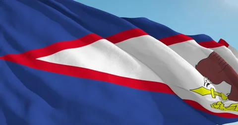 Beautiful looping flag blowing in wind: American Samoa Stock Footage 62157834