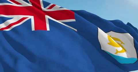 Beautiful looping flag blowing in wind: Anguilla Vídeos de archivo 62158947