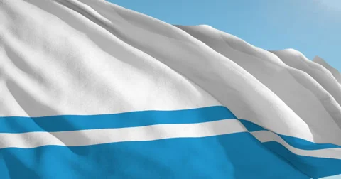 Beautiful looping flag blowing in wind: Altay Stock Footage 62161992