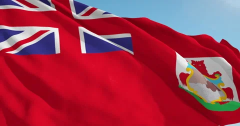 Beautiful looping flag blowing in wind: Bermuda 動画素材 63109567