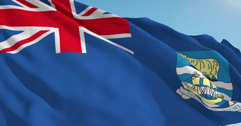 Beautiful looping flag blowing in wind: Falkland Islands Vídeos de archivo 63110666
