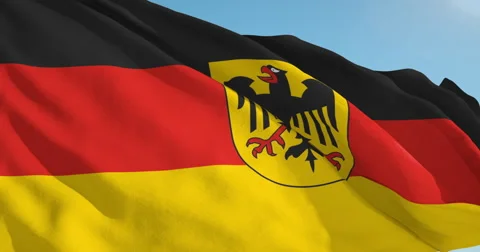 Beautiful looping flag blowing in wind: Germany Vídeo Stock 63110879