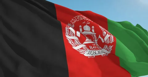 Beautiful looping flag blowing in wind: Afghanistan Vídeo Stock 63111831