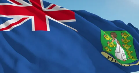 Beautiful looping flag blowing in wind: British Virgin Islands Vídeos de archivo 63112832