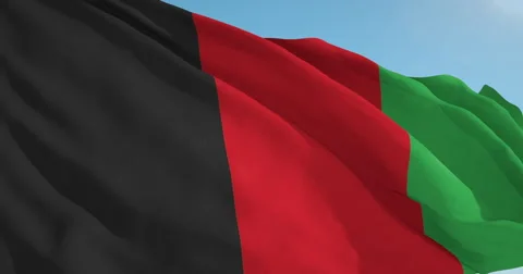 Beautiful looping flag blowing in wind: Afghanistan 動画素材 63113010