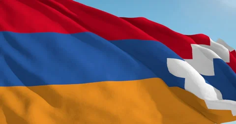 Beautiful looping flag blowing in wind: Nagorno Karabakh Stock Footage 63113851