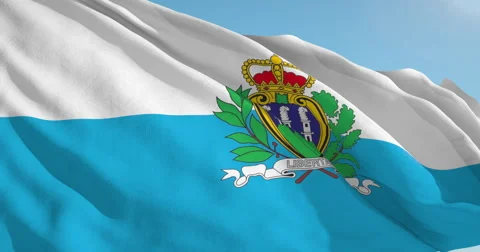Beautiful looping flag blowing in wind: San Marino Vídeo Stock 63114343