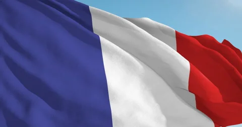 Beautiful looping flag blowing in wind: Reunion Stock-Footage 63114439