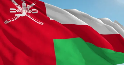 Beautiful looping flag blowing in wind: Oman Video stock 63115131