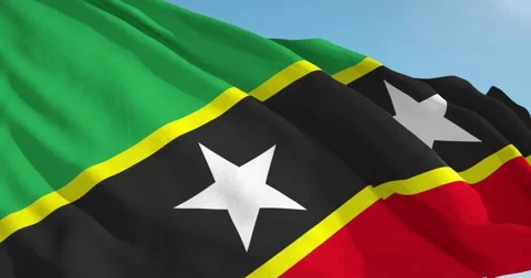 Beautiful looping flag blowing in wind: St Kitts Nevis Vídeo Stock 63115445