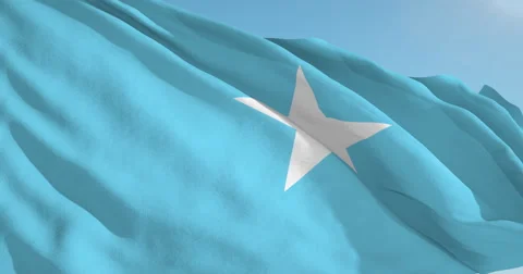 Beautiful looping flag blowing in wind: Somalia Vídeo Stock 63115739