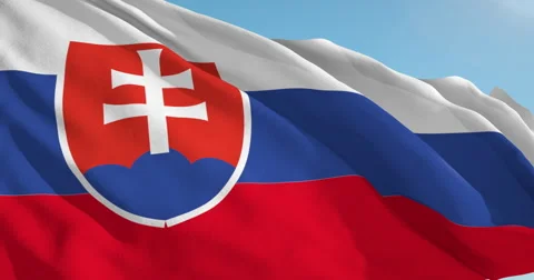 Beautiful looping flag blowing in wind: Slovak Republic Stock Footage 63115969