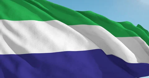 Beautiful looping flag blowing in wind: Sierra Leone Vídeo Stock 63116109