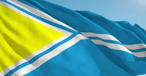 Beautiful looping flag blowing in wind: Tuva Stock Footage 63118949