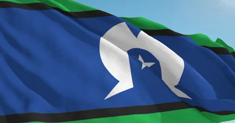 Beautiful looping flag blowing in wind: Torres Strait Islands Vídeo Stock 63120805
