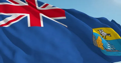 Beautiful looping flag blowing in wind: St Helena Vídeos de archivo 63123252