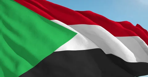 Beautiful looping flag blowing in wind: Sudan Vídeos de archivo 63126532
